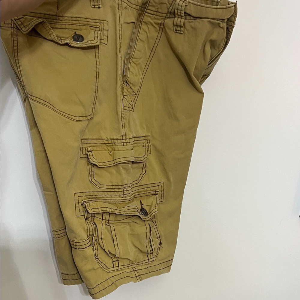 Plugg Men's Khaki Cargo Shorts - Picture 4 of 4